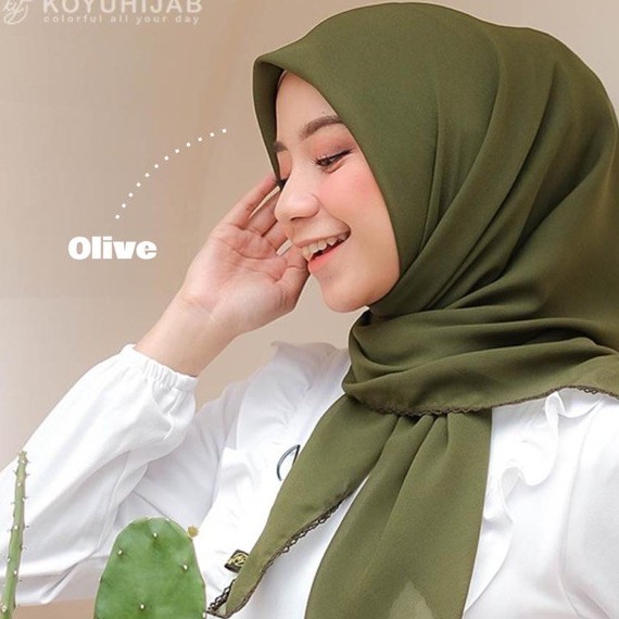 Koyu Hijab Segiempat Potton Lace Best Seller Part 1