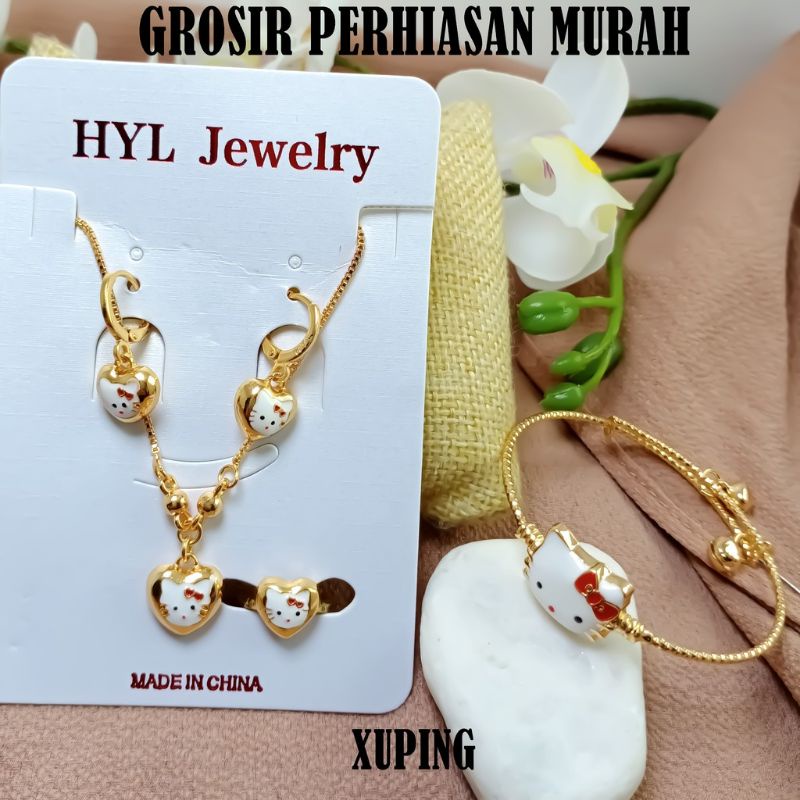 1 set perhiasan anak doraemon cantik FASHION /gelang tangan/anting/cincin/kalung BAYAR DI TEMPAT