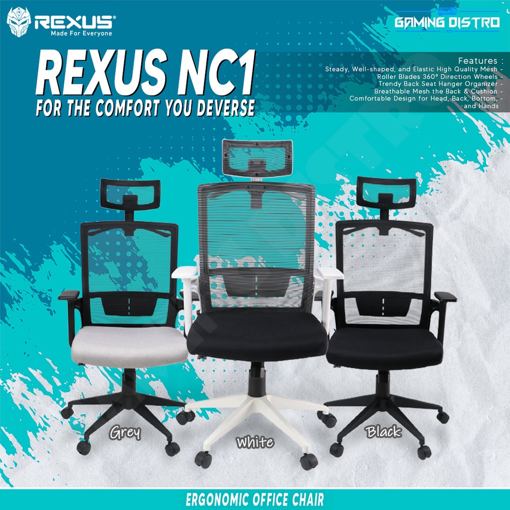 Rexus Ergonomic Office Chair NC1 - Kursi Kantor | Kursi Kerja Ergonomis Rexus NC1