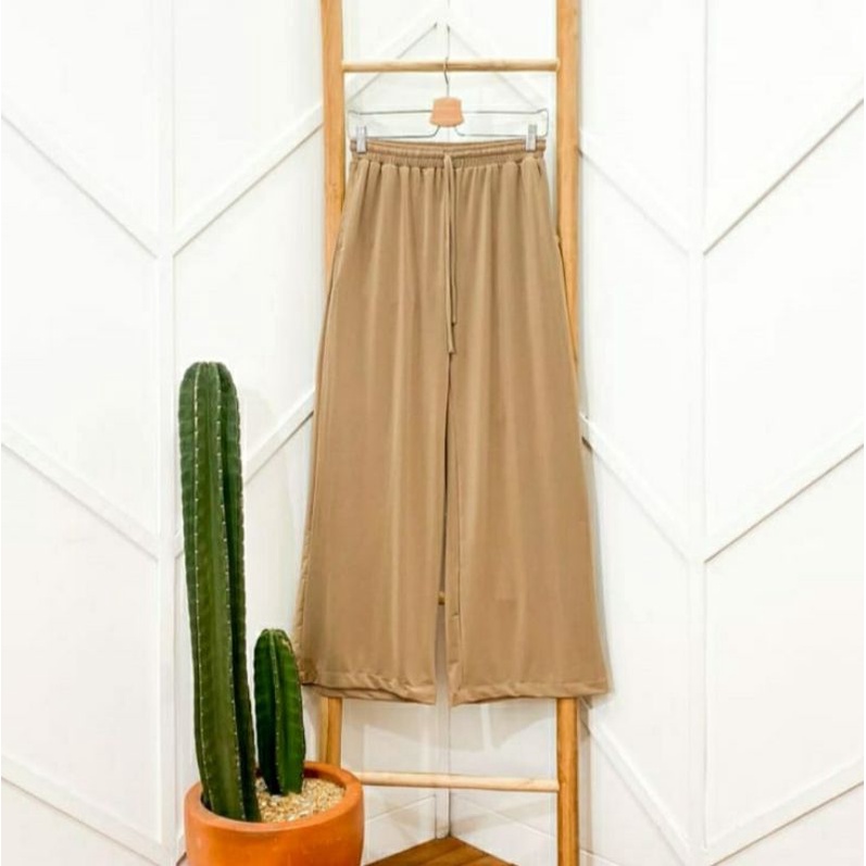 Longs pants Cullote Korean//Cullote daily//Cullote super jumbo//kulot wanita-Cream