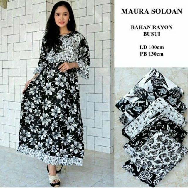 Maura shabby soloan - daster lengan panjang bumil - busui