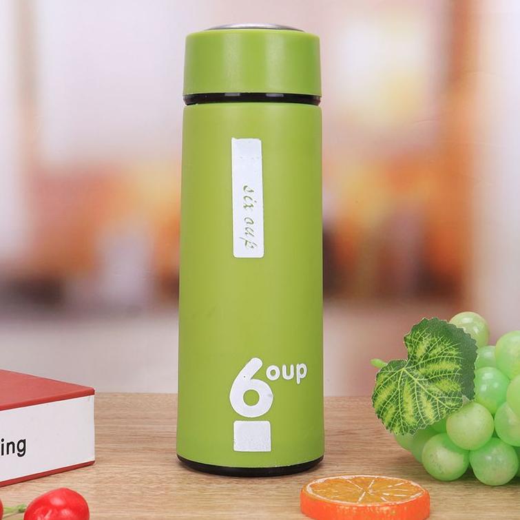 (Z5O8) ⭐️ YGS - BOTOL MINUM SIX OUP KACA / BOTOL MINUM BELING COVER PLASTIK 450ML //Getpromo