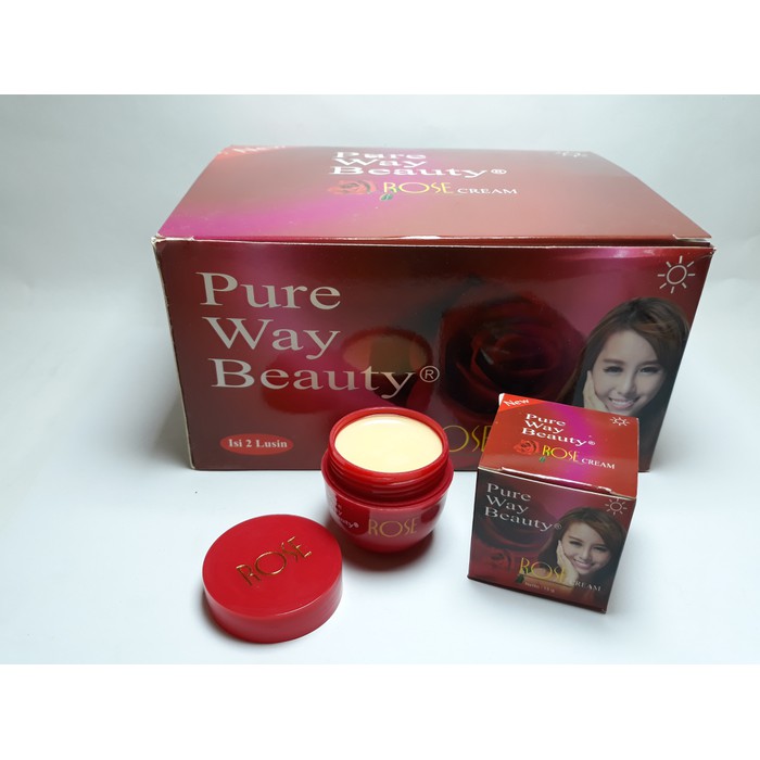 KRIM PEMUTIH WAJAH GLOWING KREAM CREM CRIM CREAM MUKA PUTIH AMPUH PURE WAY BEAUTY DAY CREAM ROSE