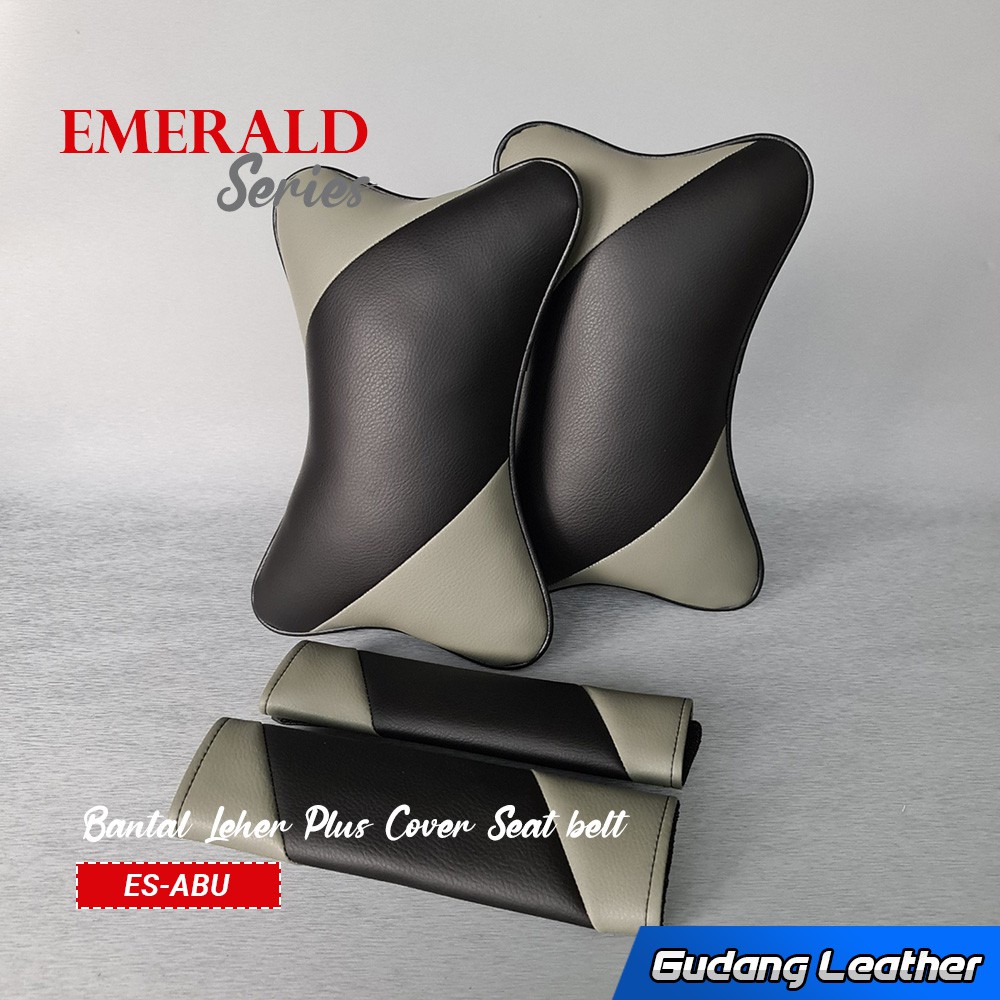 Bantal Mobil Kulit Sintetis PLUS Cover Seat Belt - Emerald Series