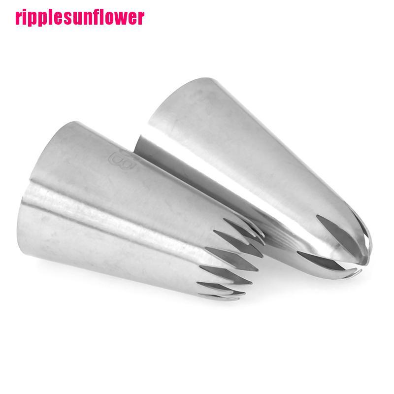 Set 5pcs Ujung Mulut Pipa Icing Bahan Stainless Steel Untuk Dekorasi Kue