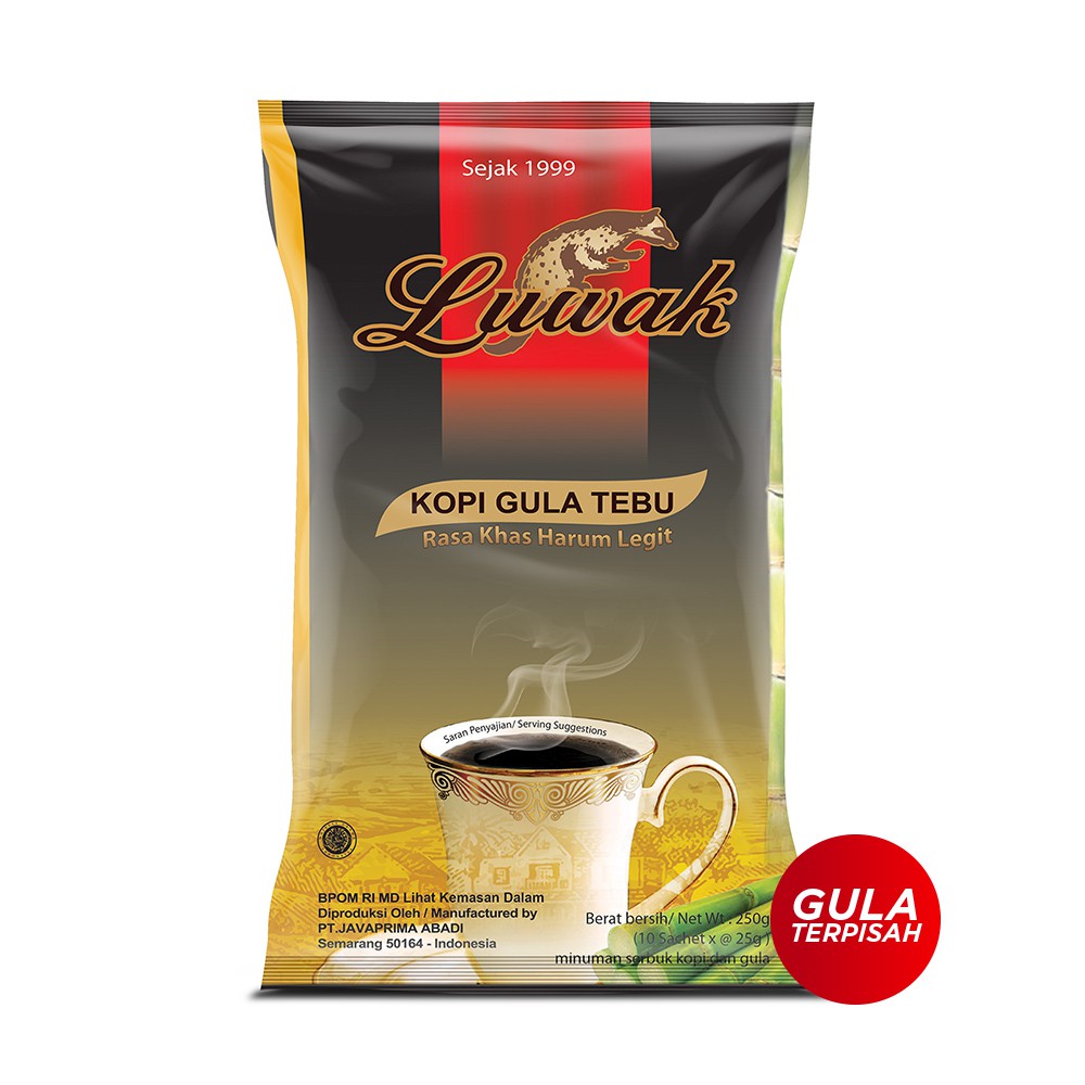 Kopi Luwak Plus Gula Tebu Black Coffee Bag 10x25gr Twin Pack