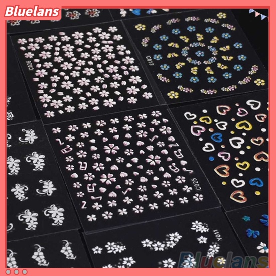 Bluelans 30 Lembar Stiker Nail Art Motif Bunga Campur Untuk Manicure DIY