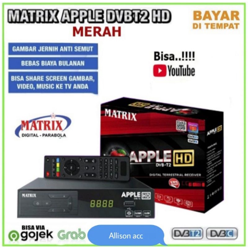 SET TOP BOX MATRIX MERAH APPLE MATRIX DIGITAL RECEIVER ANALOG TO DIGITAL DECORDER TV DIGITAL