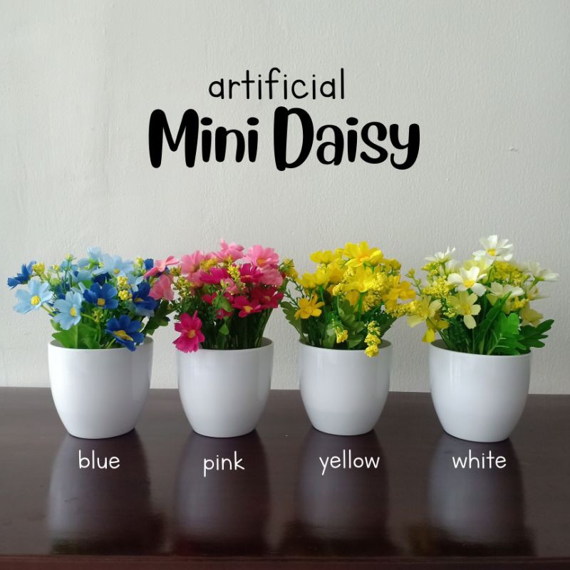 Artificial Mini Daisy / Tanaman Bunga Hias Plastik Daisy Import Murah / Dekorasi Rumah