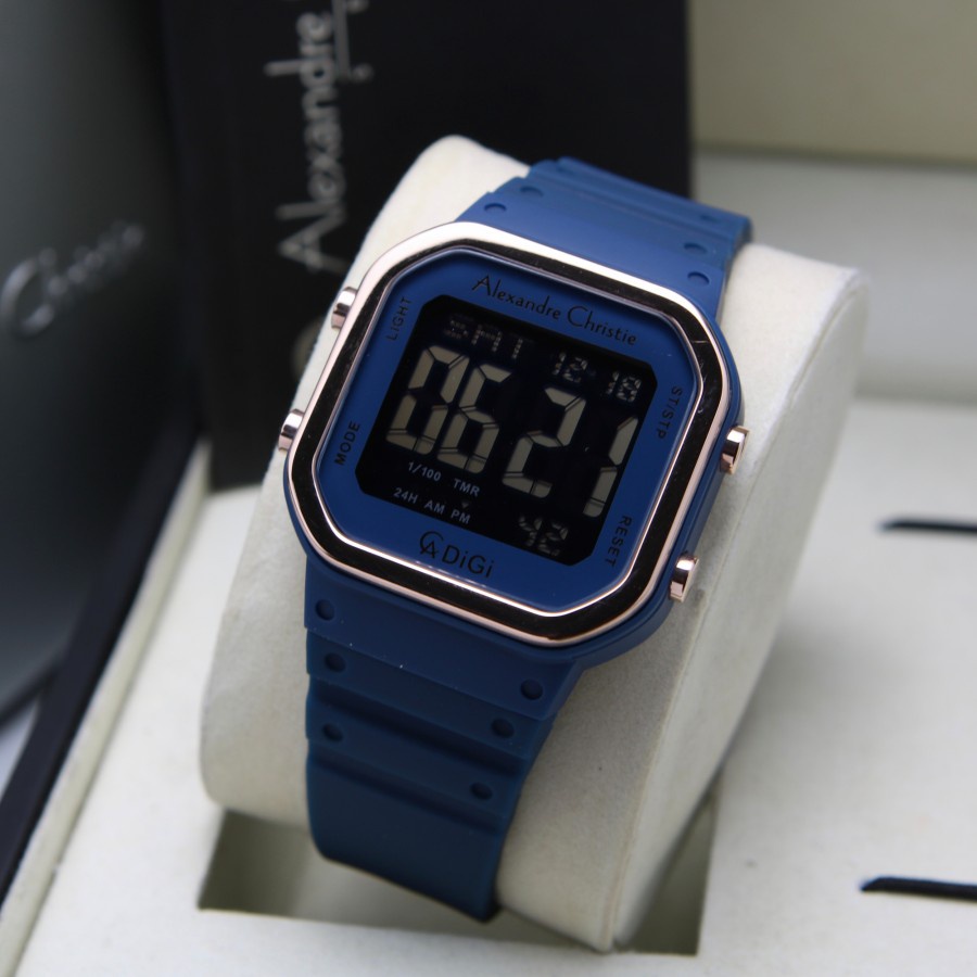 JAM TANGAN WANITA ALEXANDRE CHRISTIE AC 9347 DIGITAL RUBBER ORIGINAL GARANSI RESMI 1 TAHUN