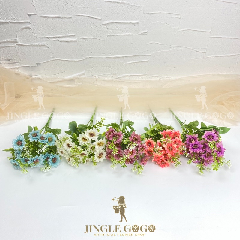 Bunga Artifisial Daisy Rustic Mawar Kecil Artificial Bunga Mini untuk buket rose mekar putih Rumput 