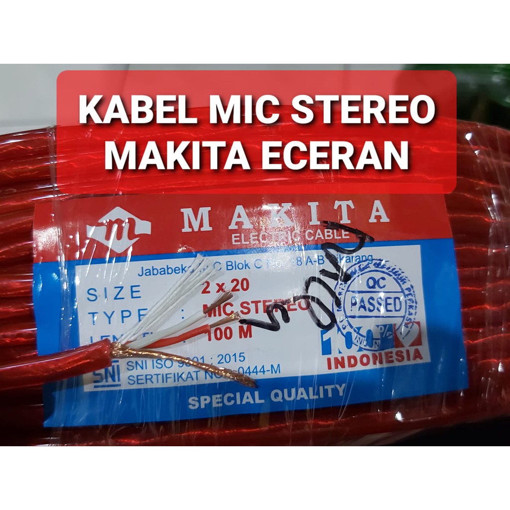 KABEL MIC MAKITA STEREO TRANSPARAN 1 METER