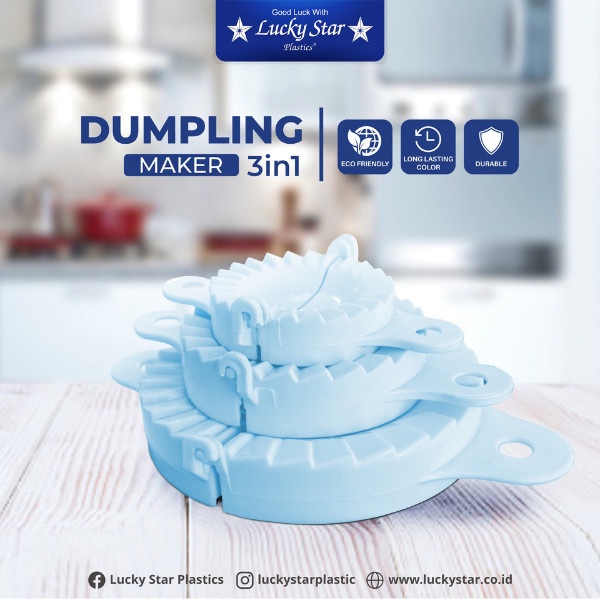 Cetakan Pastel 3 in 1 Warna Alat Pembuat Pangsit Maker Dumpling Pempek Pistel / Lucky Star