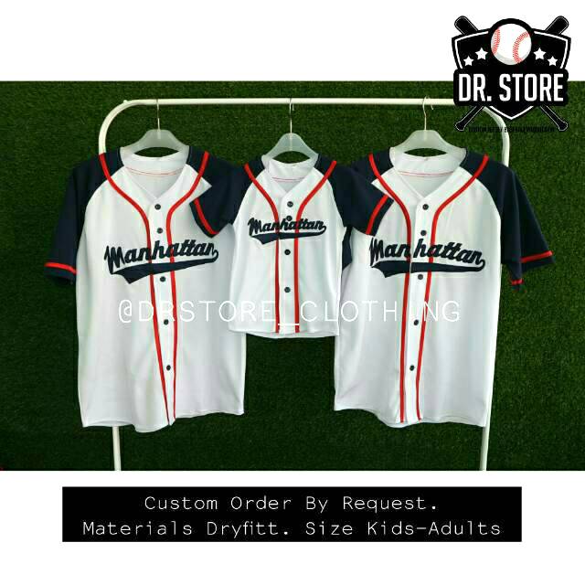Jersey Baseball Custom Bebas request Bordir depan & Belakang
