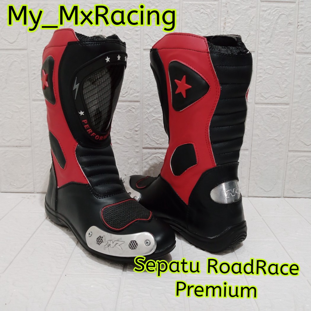 SEPATU ROADRACE  FREE GLOVE ATAU TOURING BIKERS NEW SAFETY TERLARIS SEPATU SUNMORI RACE