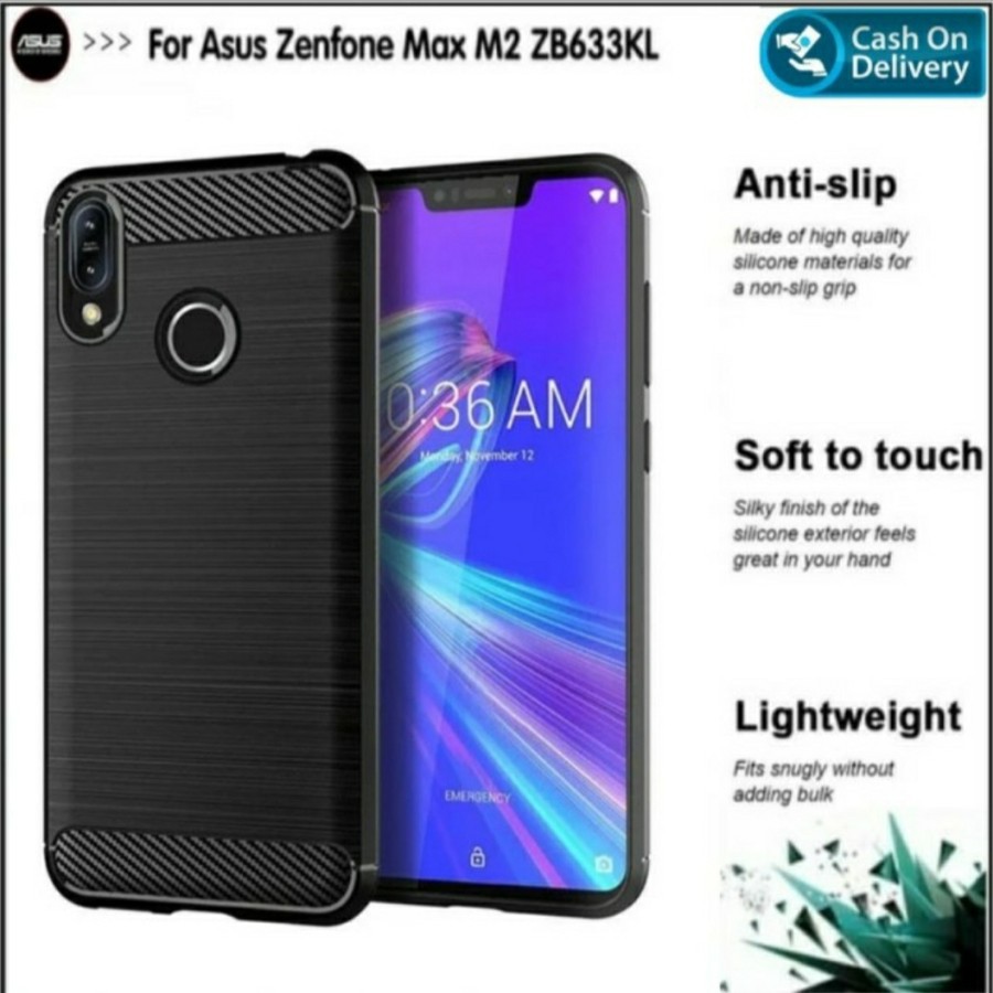 ASUS ZENFONE MAX M1 ZB555KL MAX M2 ZB633KL Silicon Carbon Slim Fit Soft Case Premium