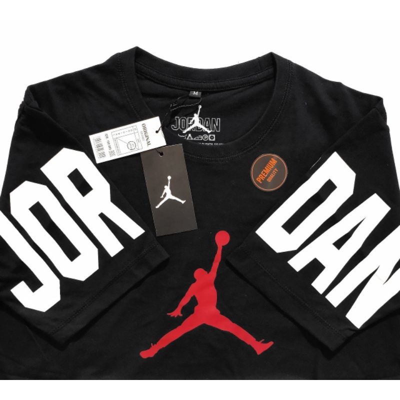 KAOS T-SHIRT JORDAN JUMP SCRIP LENGAN FULLTAG &amp; LEBEL (BESTSELLER) BANYAK VARIASI WARNA