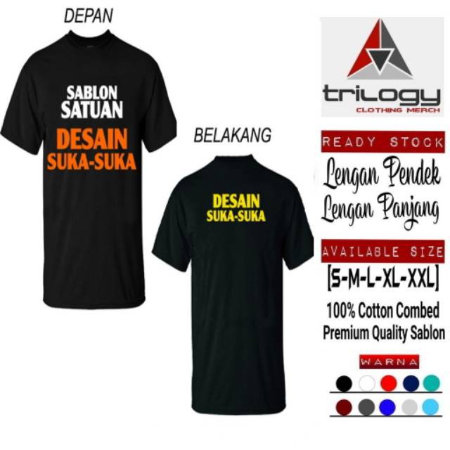 Promo Kaos Custom Buat Design Bajumu Sendiri Menerima Custom Satuan Kaos Custom Desain Shopee Indonesia