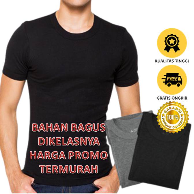 KAOS / KAOS DALAM PRIA HITAM / SINGLET PRIA ORIGINAL