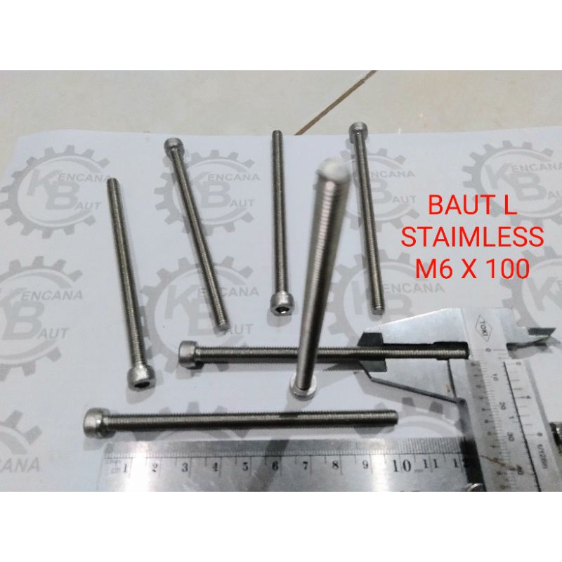 Baut / Bolt / Baud L Stainless M6 x 100