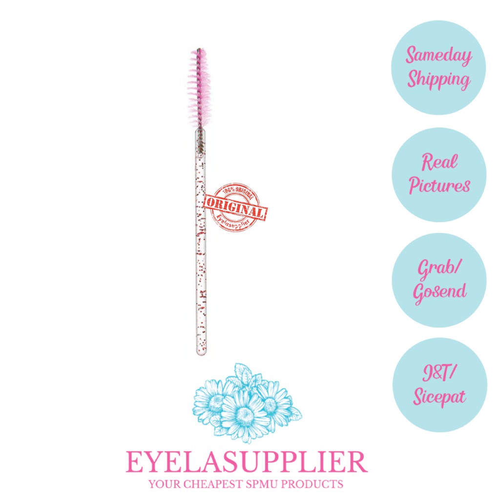 Glitter Mascara Wand Sisir Bulumata Eyelash Extension Spoolie Crystal