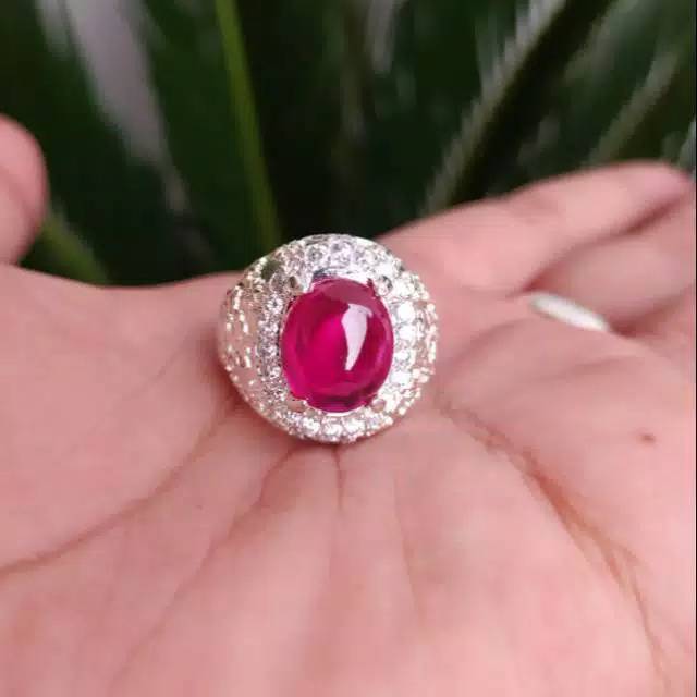 Cincin batu akik merah Siam Bangkok (Z)