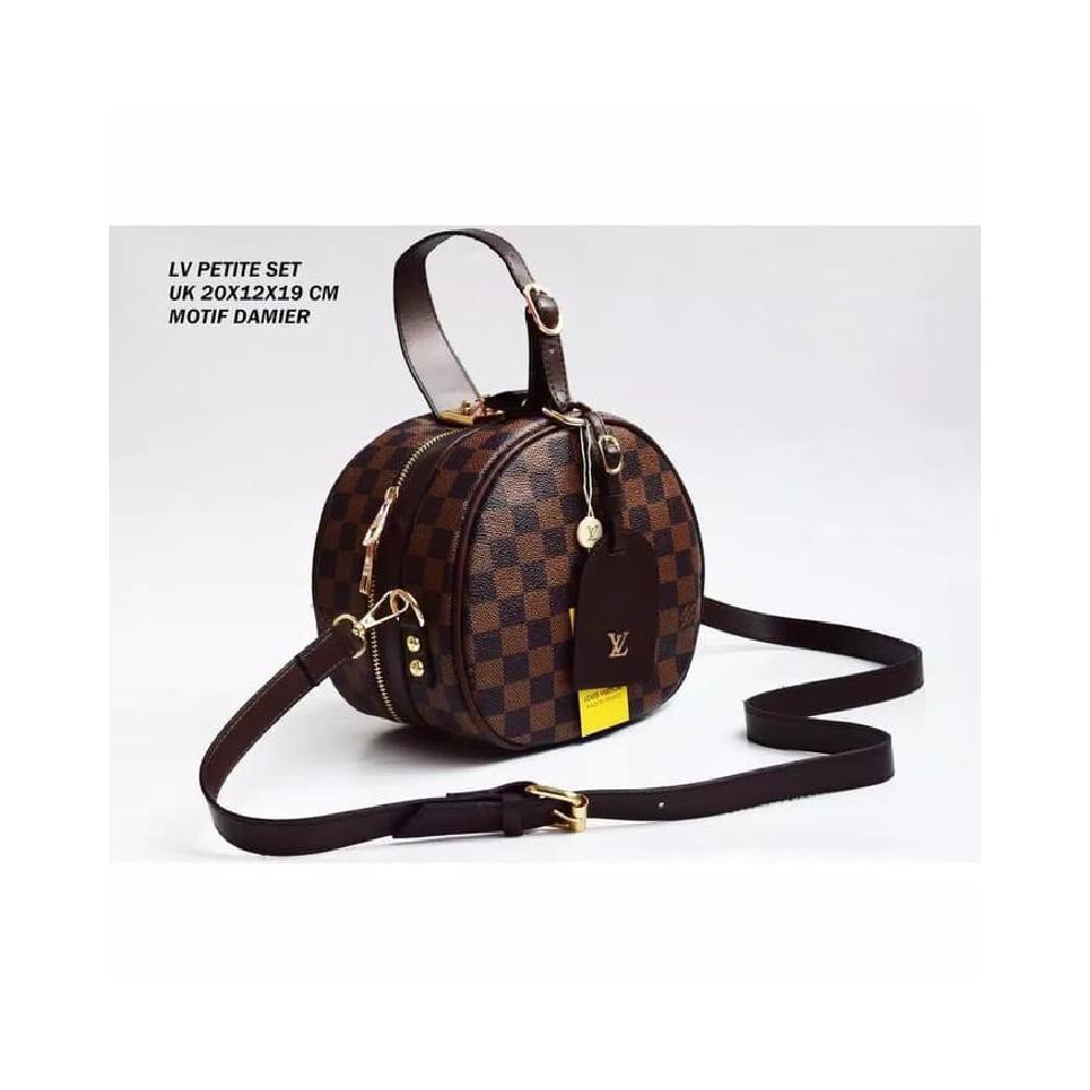 COD aja tas wanita hangbag import LV Bulat atau PETITE BOITE 2 tali