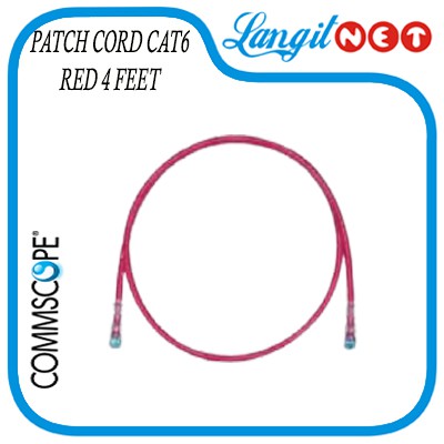 COMMSCOPE RJ45 Patch Cord cat6 RED 4 feet