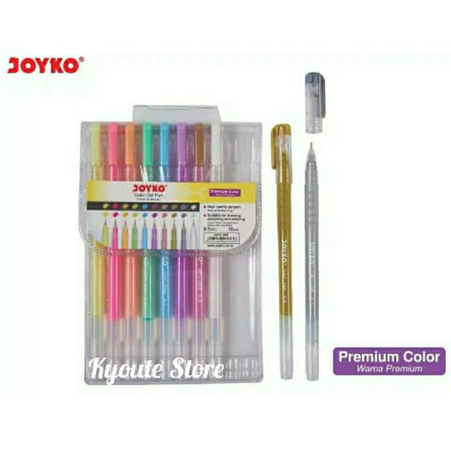 Joyko Gel Pen Set 10 Warna Soft Cocok Kertas Putih Hitam Menggambar Mewarnai Shopee Indonesia