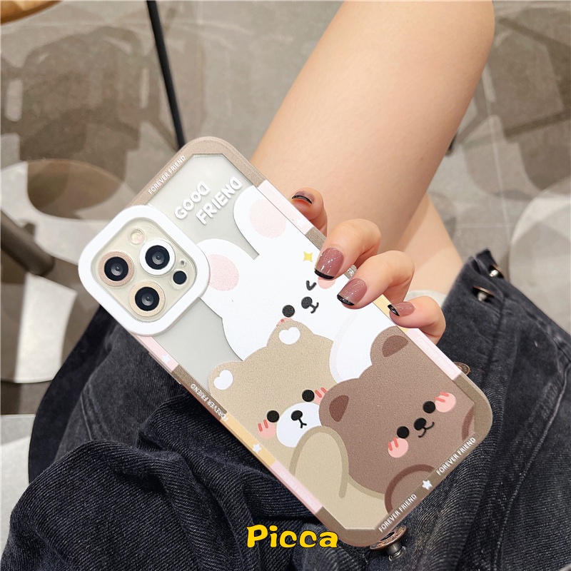 Soft Case TPU Motif Kartun Kelinci Beruang Nfc Untuk Xiaomi Redmi Note 10 11 8 9 10S 10 11S 9S Pro Max Plus Mi Poco M3 M4 Poco X3 Pro 9A 10 10 9T 9C Cover Penutup Mesin Cuci