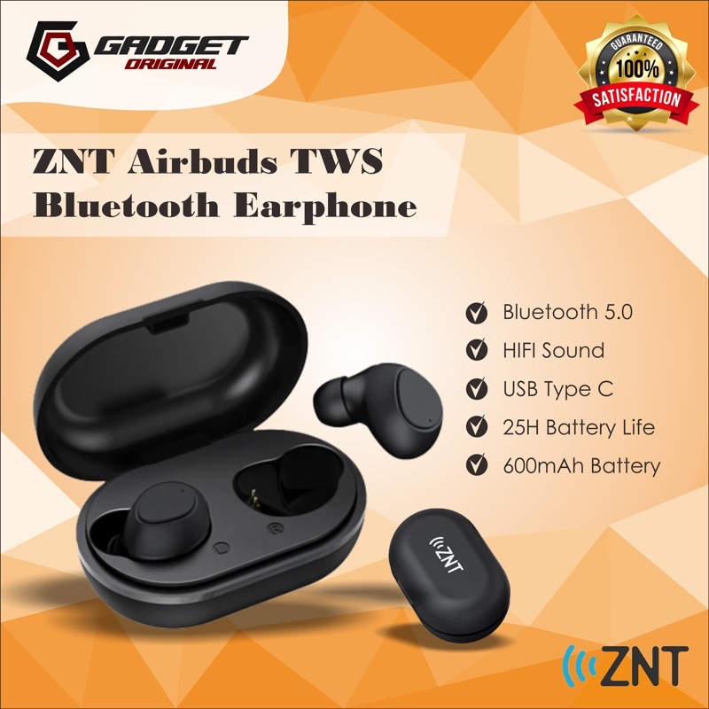 ZNT AirBuds TWS Bluetooth 5.0 Wireless IPX 5 Earphone Original -Redmi Airdots Haylou-