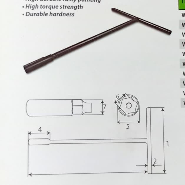 KUNCI T 11MM TEKIRO - KUNCI SOK T 11MM TEKIRO - KUNCI SOCK T 11MM