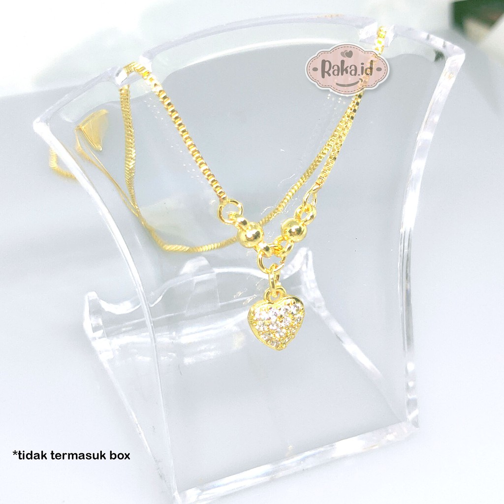 Kalung Anak Love Kecil Perhiasan Cantik Anak Lapis Emas 18k 750