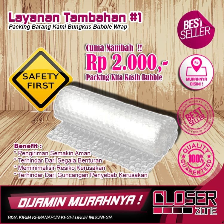 

Penambahan Packaging Bubble Wrap - Kardus - Pembelian di Closer Zone