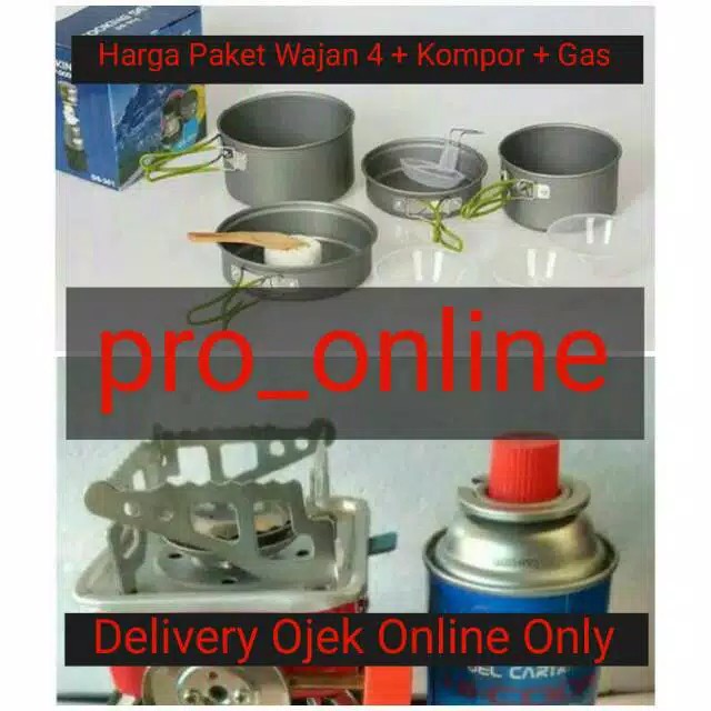 Paket Hemat Plus Gas Cooking Set DS301 &amp; Camping Stove K202 Camping Outdor