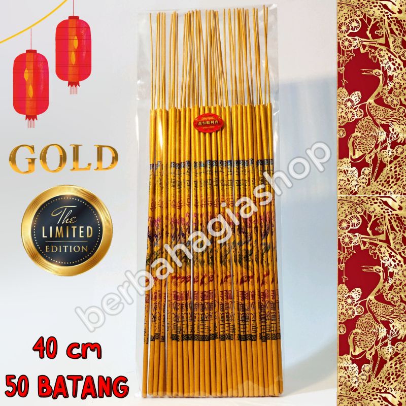 Hio Dupa Warna Emas Tulisan Chinese Stik Gambar Naga China Sembahyang