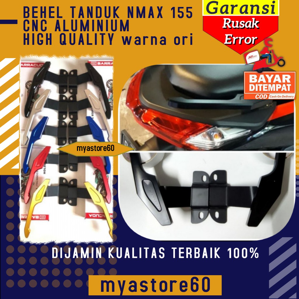 BEHEL TANDUK YAMAHA NMAX 155 CNC ALUMINIUM BARRACUDA HIGH QUALITY SEMUA WARNA ORIGINAL VARIASI MOTOR