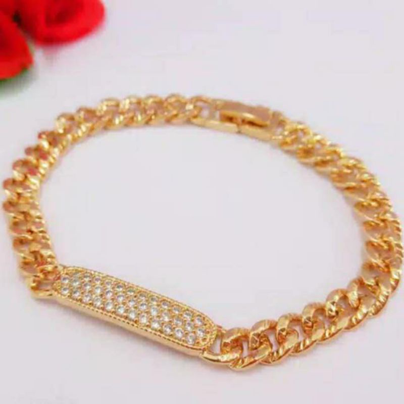 Gelang rantai permata full zircon uk18cm