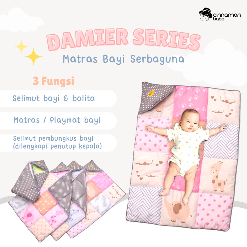 Cinnamon Baby - Matras Bayi Serbaguna Damier Series / 3 in 1 Baby Playmat