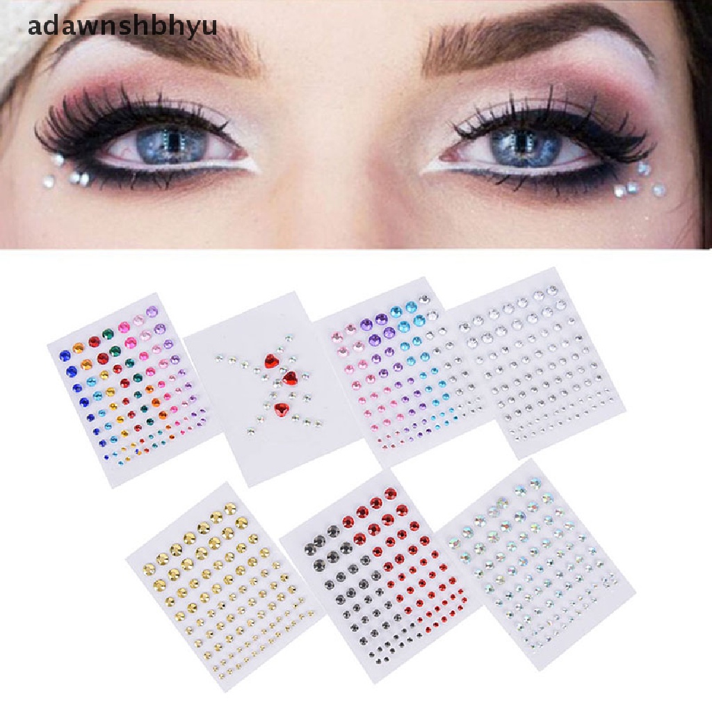 [adawnshbhyu] New Jewel Eyes Makeup Crystal Eyes Stiker Tato Diamond Glitter Makeup Stiker