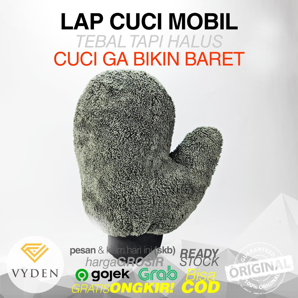 VYDEN Korean Wash Mitt 2 Sisi Side Sarung Tangan Washmitt Korea Lap Cuci Motor Mobil Kain Lap Microfiber Pembersih Detailig Plush Tebal Halus Lembut Lambswool