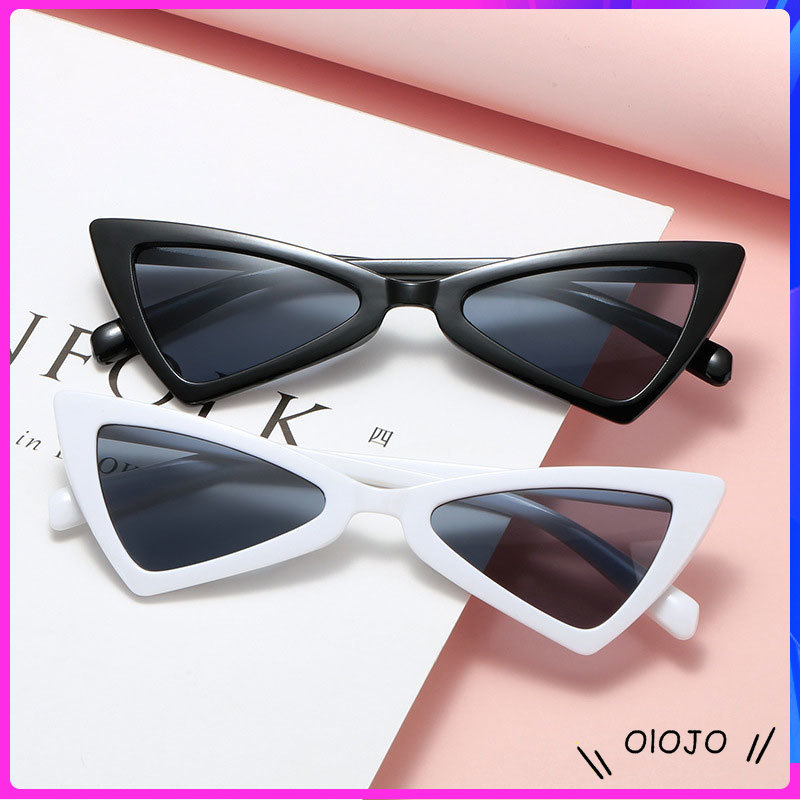 Hip-Hop Kecil Cat Eye Shades Cat-eye Triangle Sunglasses untuk Wanita Kacamata Fashion Kacamata dengan Gaya Retro