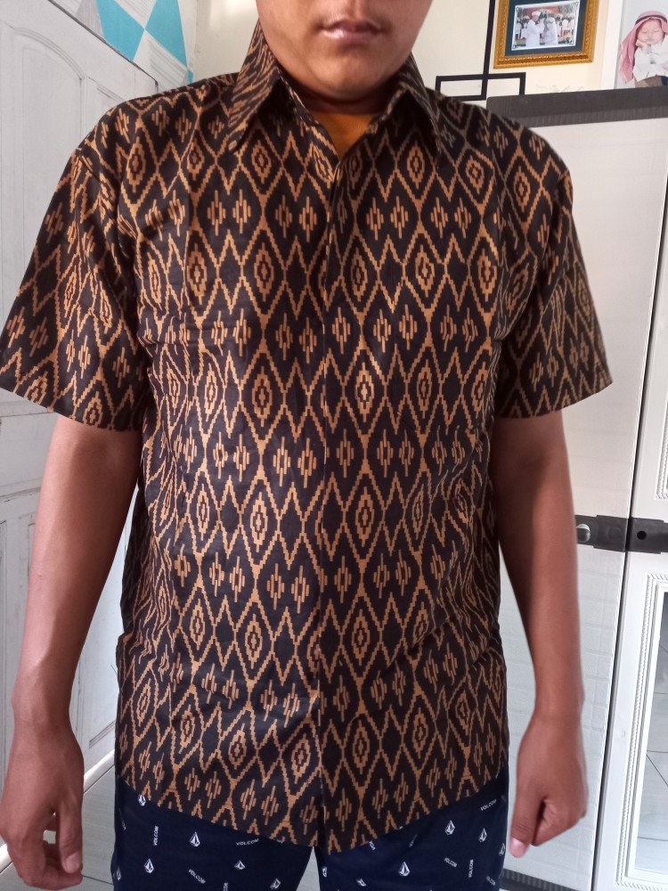 Bswart Batik Hrb026 Kenongo Hem Pendek Padi Pekalongan M L Xl Batik Pria Murah Modern Grosir