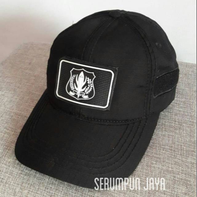 TOPI SECURITY - TOPI VELCRO SECURITY LOGO PUTIH + PATCH