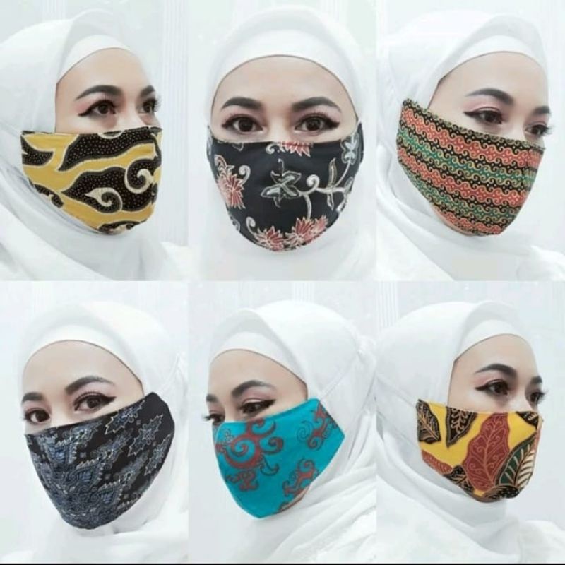 masker kain motif batik premium murah hijab