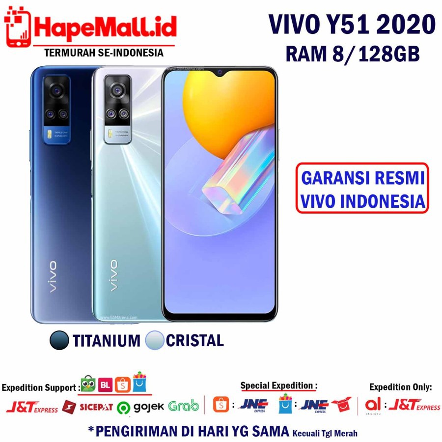 VIVO Y51 2020 RAM 8/128GB GARANSI RESMI VIVO TERMURAH