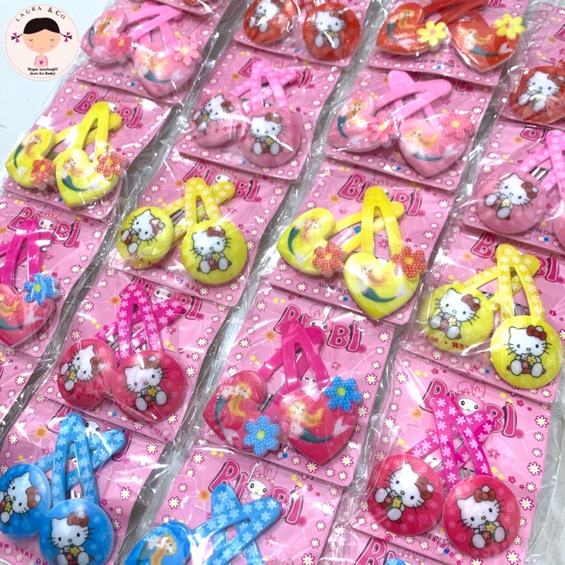 Jepit Tip top silang 10pc bagus grosir tik tok love mickey hello kitty frozen