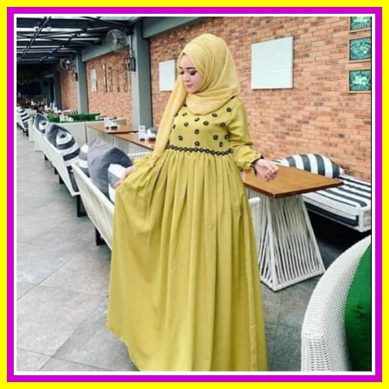 Gamis Wanita Baju Hari Raya Gamis Ibu Ibu Muslimah Terbaru 2022 Import Gamis Jumbo Gamis Pengajian J