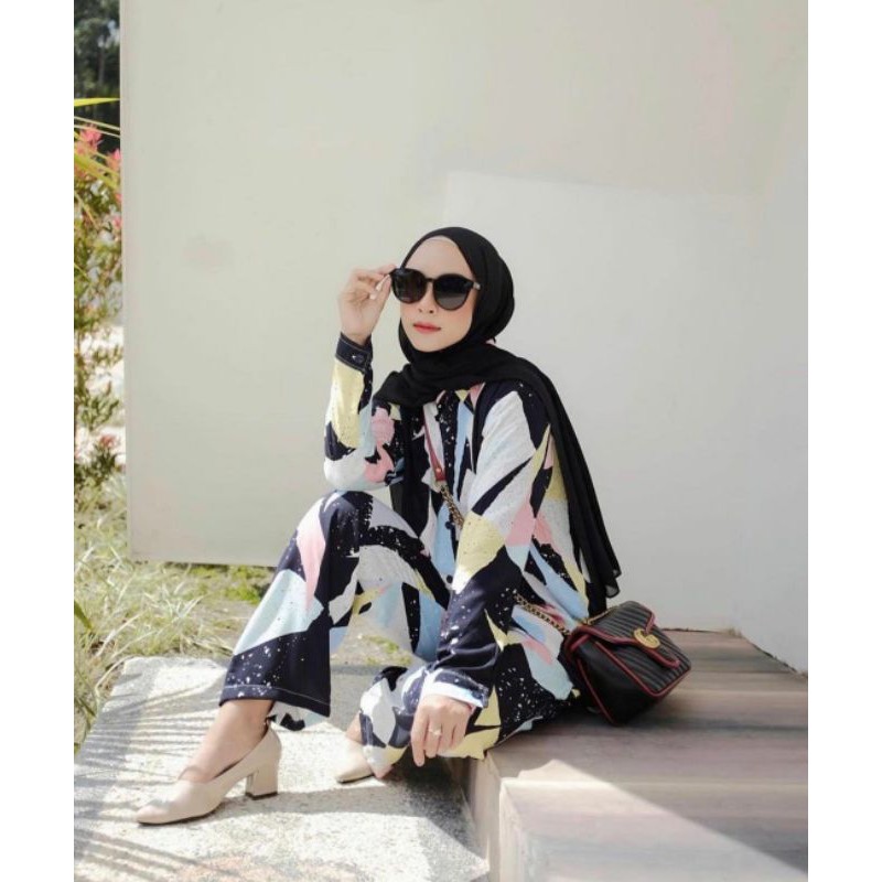 SETELAN MOTIF TIEDYE RAYON PREMIUM BUSUI TERLARIS | SWIRA SET | NOUVA SET | BEYON ONE SET