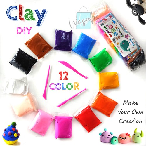 Polymer Clay Magic DIY 12 Colour Clay Polymer (IMPORT) - Mainan Edukasi Anak Clay